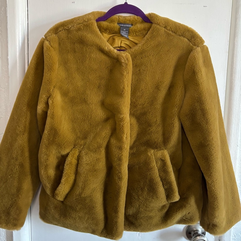Chelsea & Theodore Tan Faux Fur Jacket